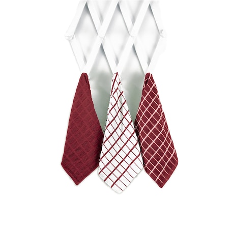 Ritz Ritz Paprika Cotton Check Kitchen Towel 3 pk 82483